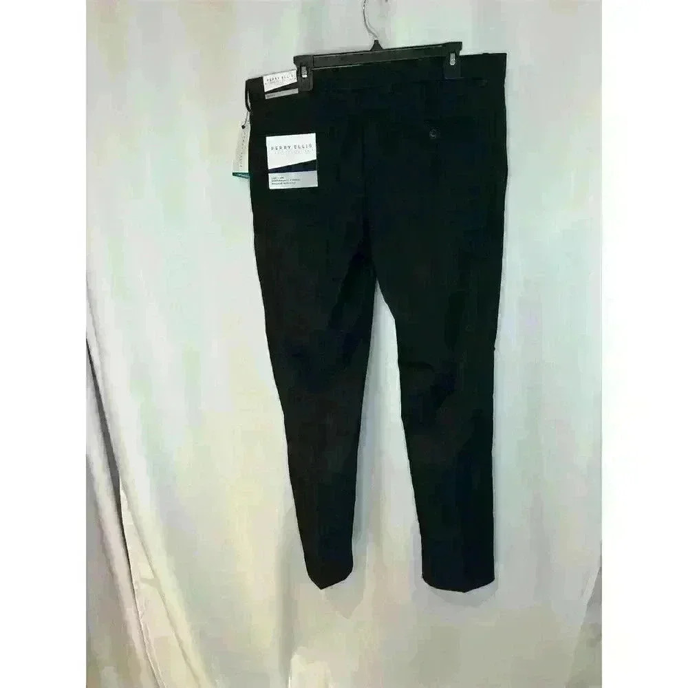 Perry Ellis Portfolio Men's Slim Fit Black Dress Pants Size 36x32 - Picture 4 of 15